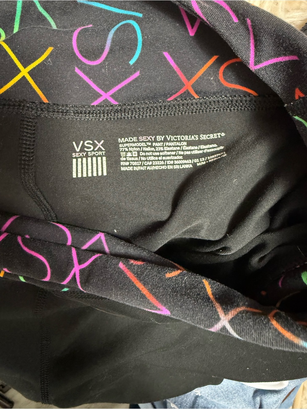 Victoria's Secret VSX Black yoga pants with Neon Logo Print